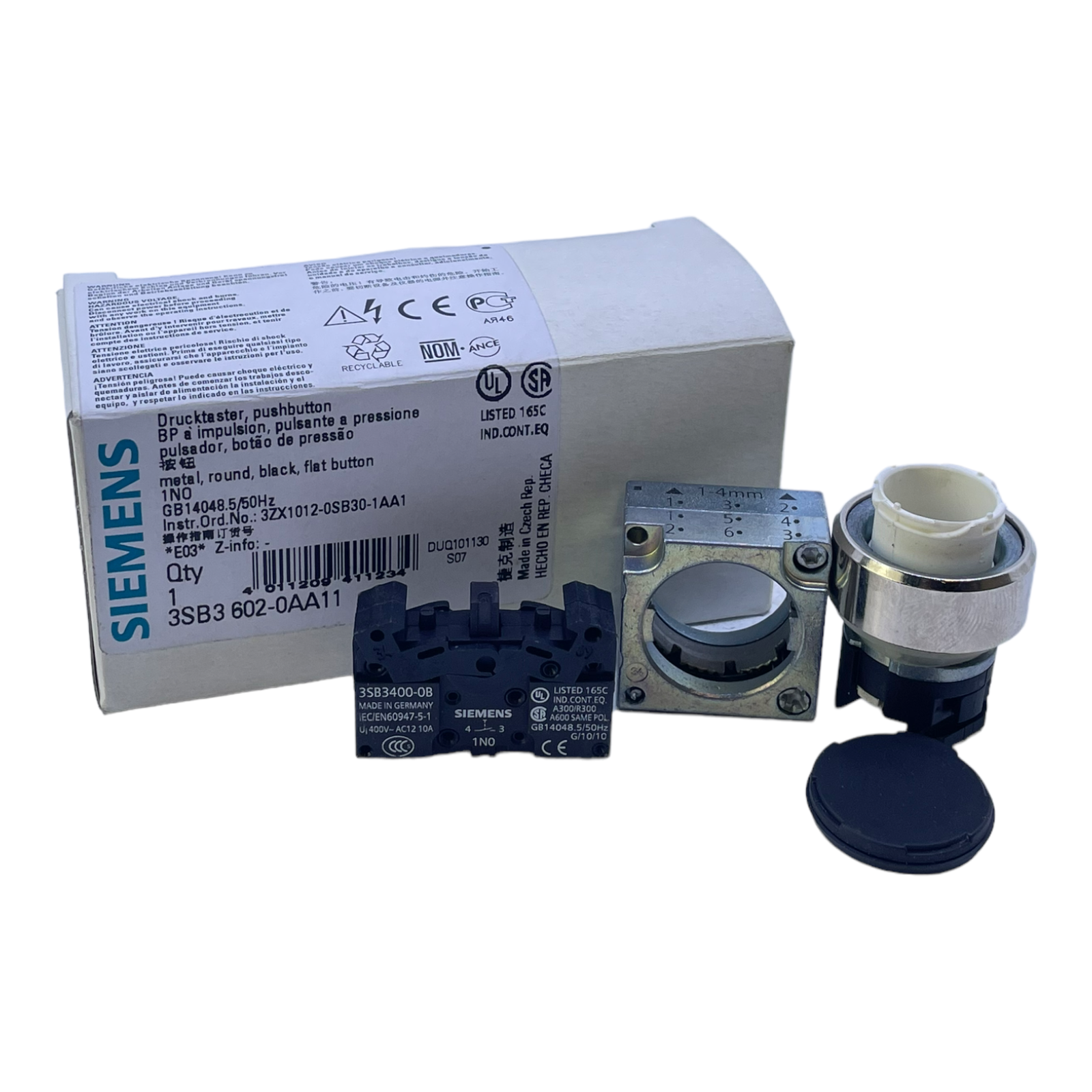 Siemens 3SB3602-0AA11 Drucktaster 50Hz 1-4mm Druck Taster 3SB3602-0AA1