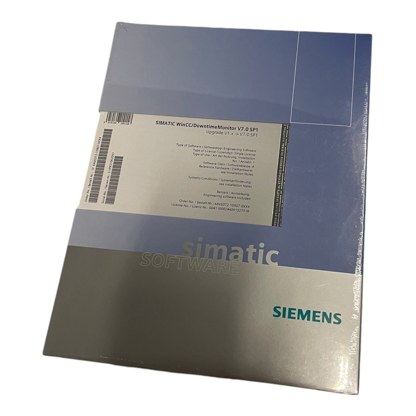 Siemens 6AV6372-1DB07-0XX4 SIMATIC WinCC/DowntimeMonitor V7.0 SP1
