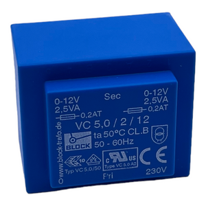 Block Printtransformator VC5,0/2/12  VC5,0/50  VE:2 Neu