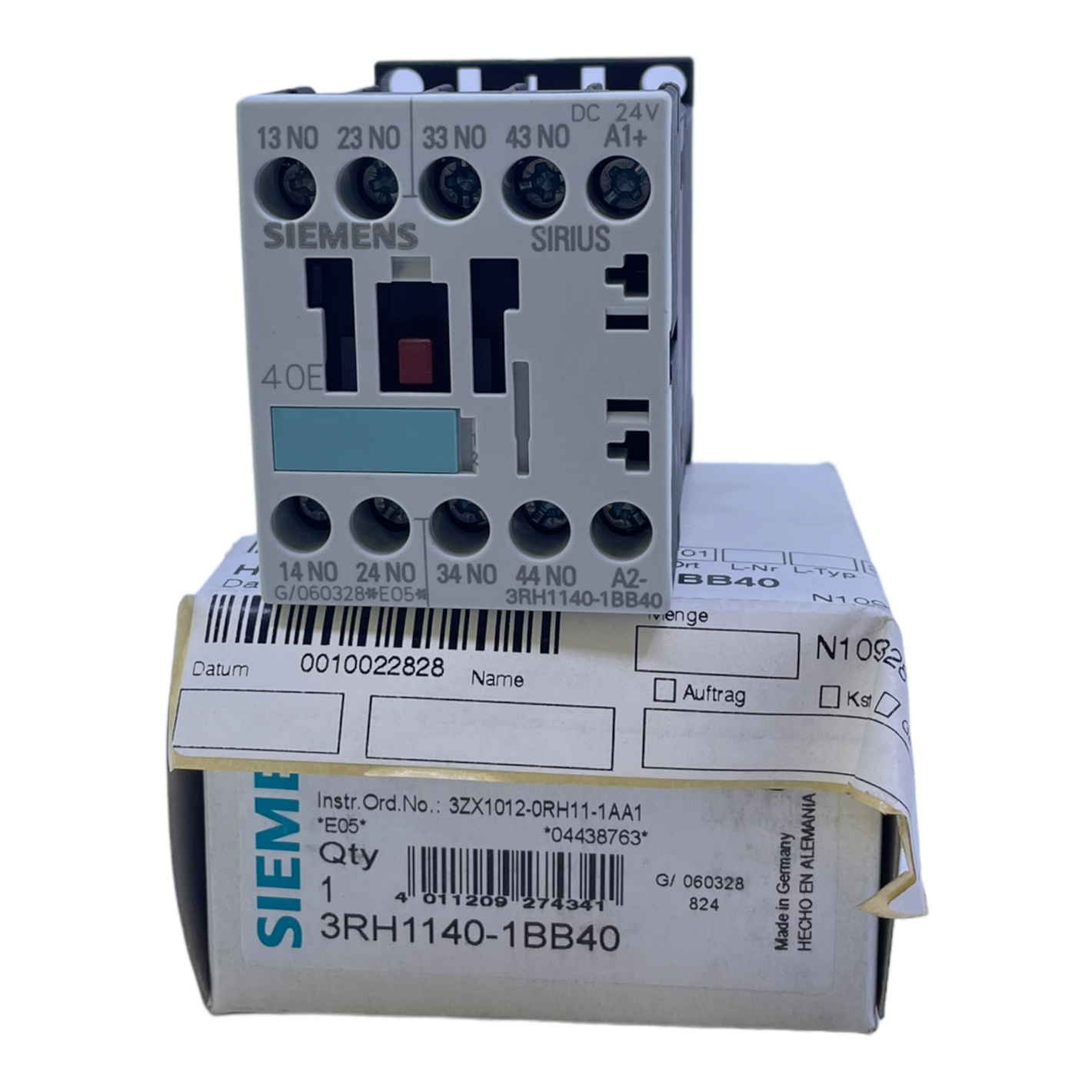 Siemens 3RH1140-1BB40 power contactor 24V DC