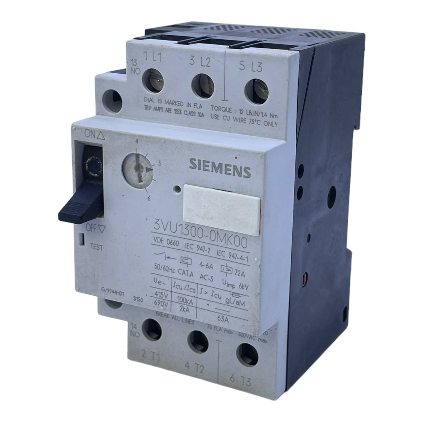 Siemens 3VU1300-0MK00 Motorschutzschalter 50/60Hz