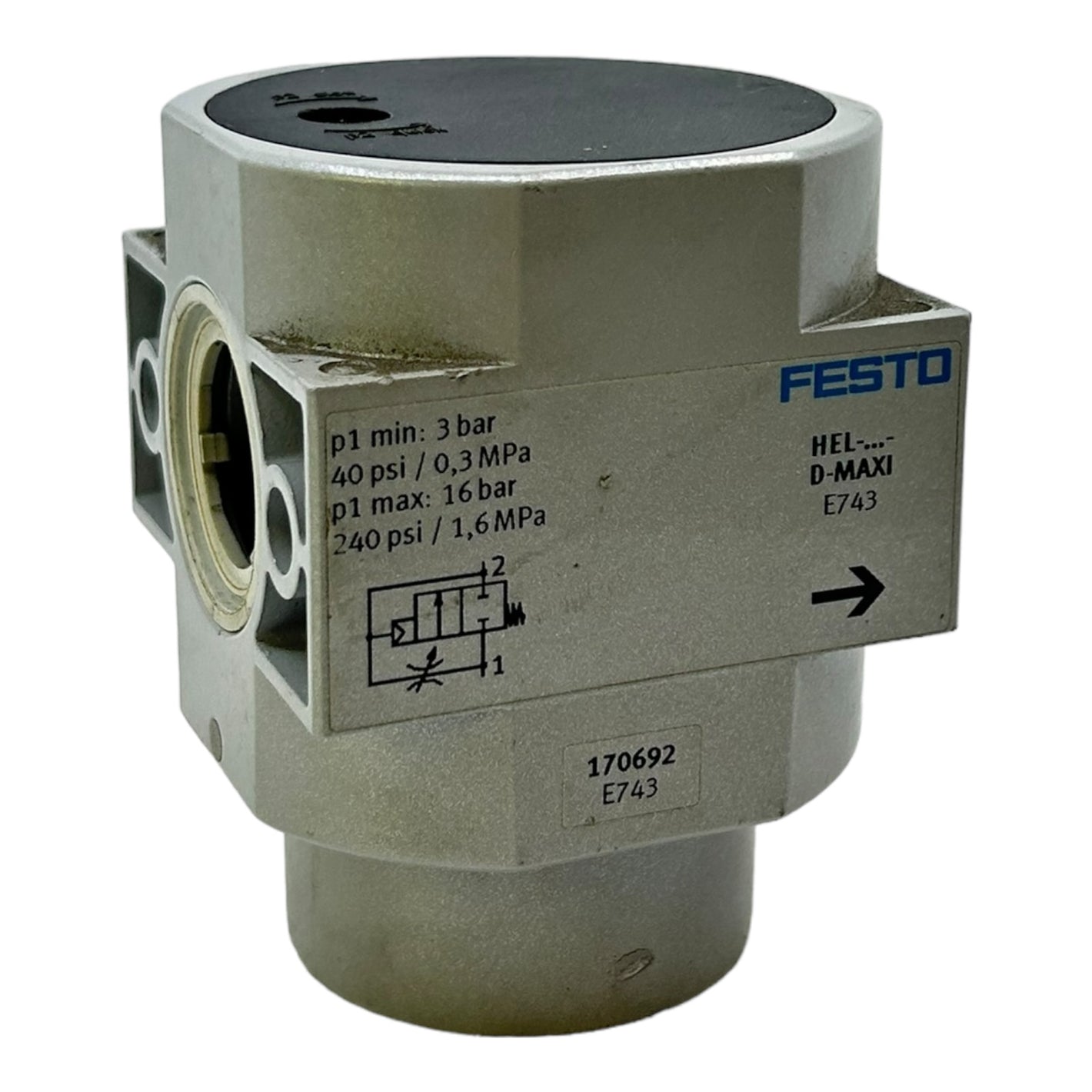 Festo HEL-...-D-MAXI on-off valve 170692 for industrial use 3bar Festo
