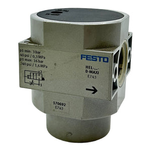 Festo HEL-...-D-MAXI Einschaltventil 170692 für industriellen Einsatz 3bar Festo