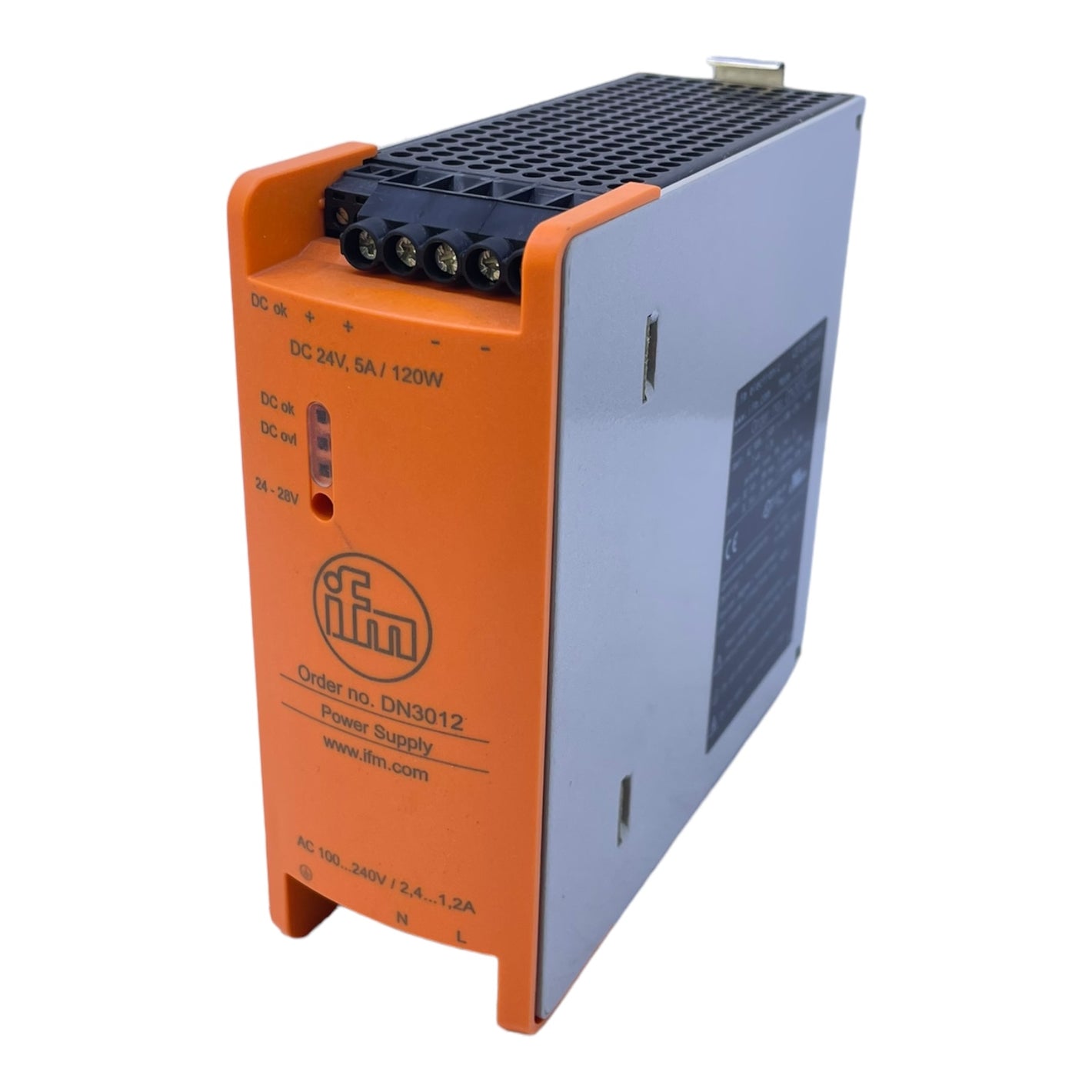 Ifm DN3012 Netzteil 100V-240V AC 47/63Hz 2,4-1,2A 24-28V DC 120/180W Netzteil