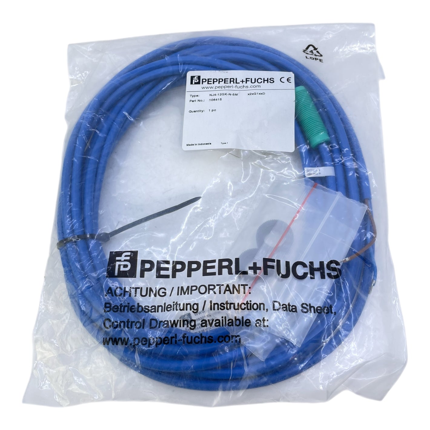 Pepperl+Fuchs NJ4-12GK-N-5M Induktiver Sensor 106415 Pepperl+Fuchs NJ4-12GK-N-5M