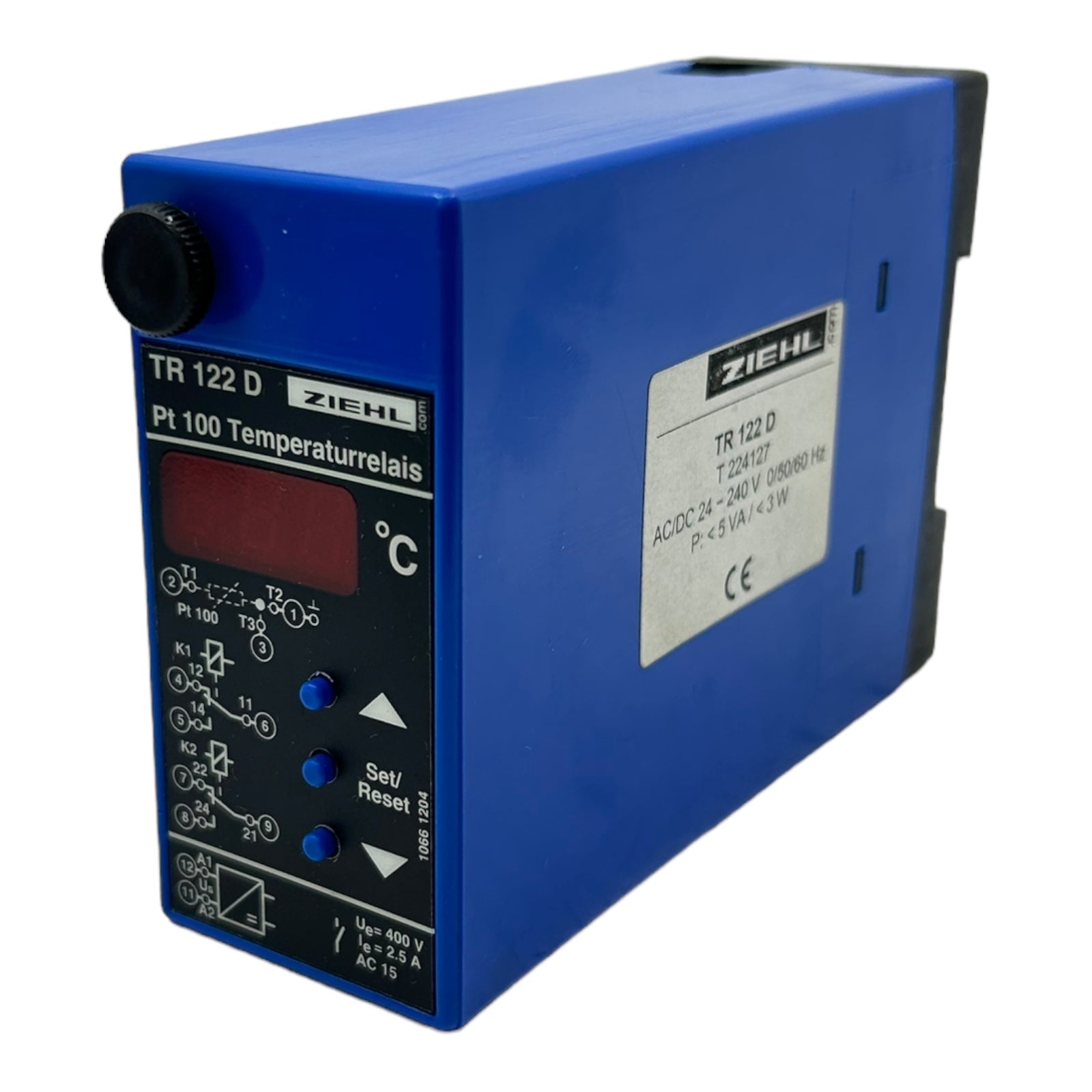 Ziehl TR122D Pt100 temperature relay for industrial use 24-240V AC/DC