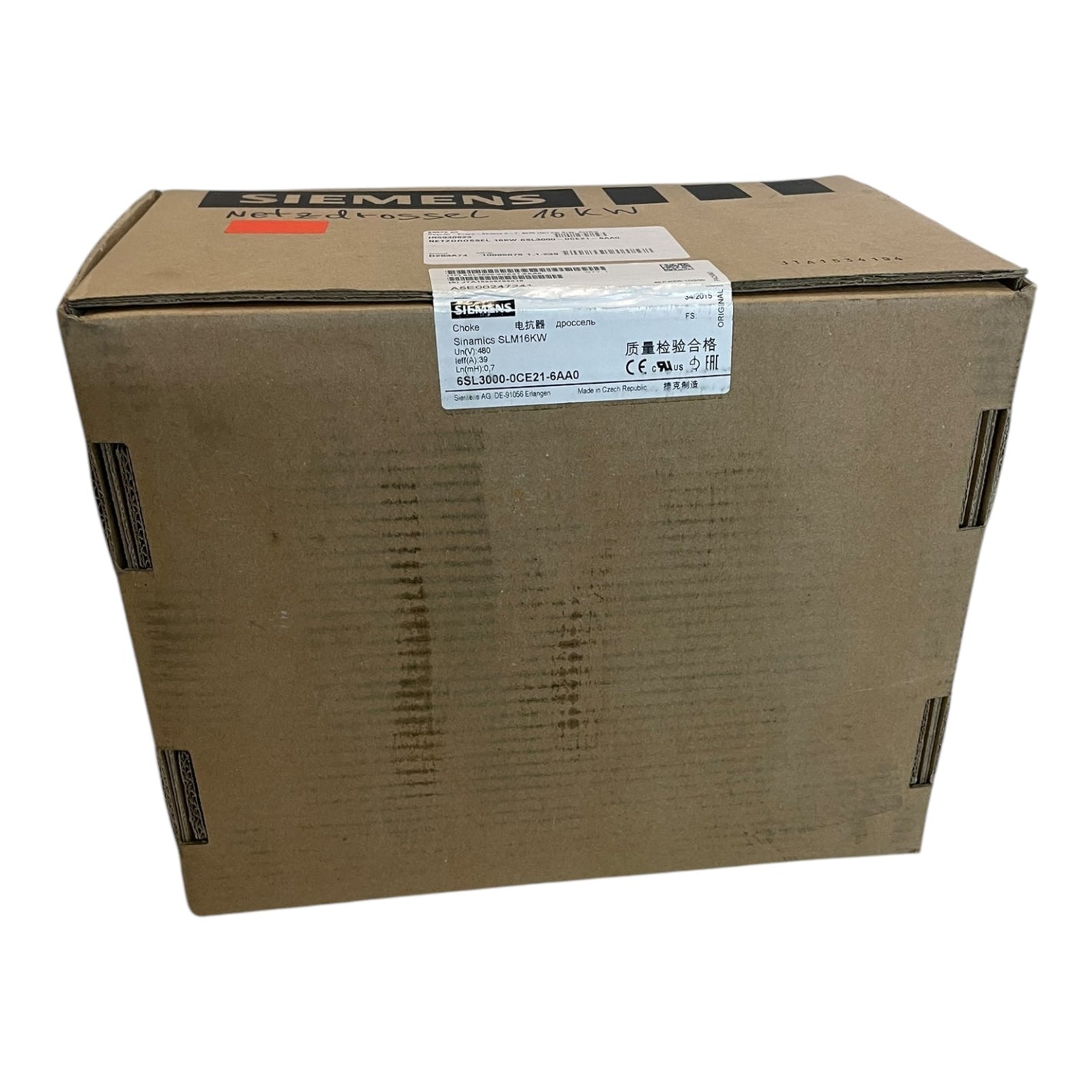 Siemens 6SL3000-0CE21-6AA0 SINAMICS line reactor for 16kW Smart Line module