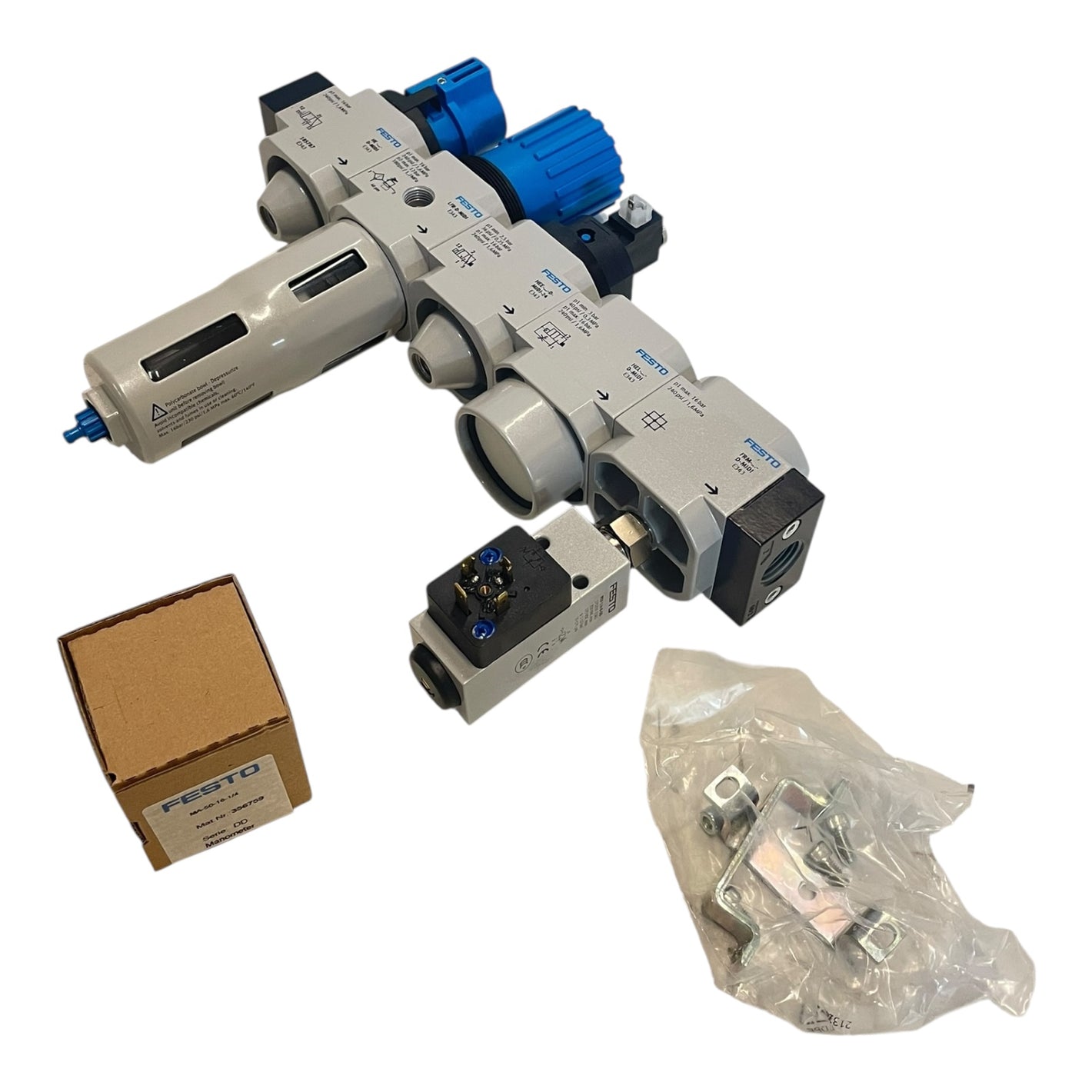 Festo Wartungseinheit Druckregler MSB4 LFR-1/2-D-MIDI PEV-1/4-B-OD Filter Öler