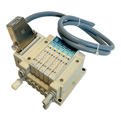 SMC Ventilinsel 5x Magnetventil SY3A00-5U1 mit Kabel und Sub-D Anschluss