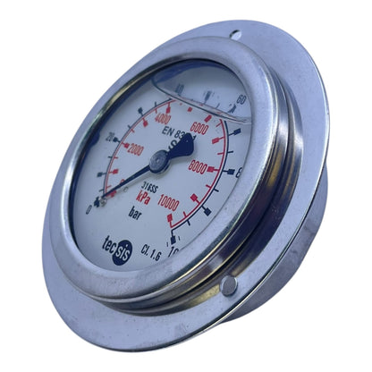 Tecsis Manometer EN 837 Druckanzeige 0–100 bar 316SS kPa Skala CL1.6
