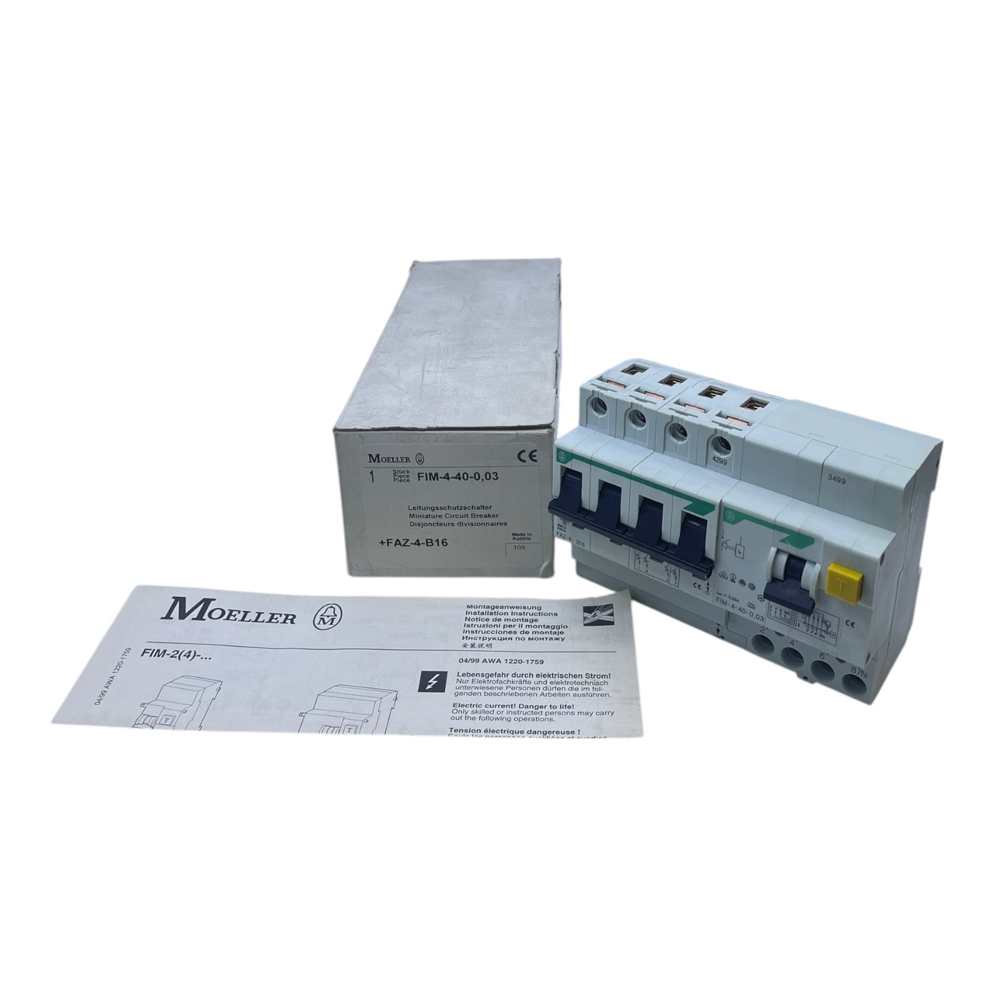 Moeller Leitungsschutzschalter Schalter FIM-4-40-0,03 Leitungsschutzschalter