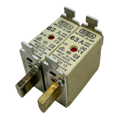 SIBA NH000 Sicherung 63A 500V gL/gG 120kA Korrosionsfest 20 000 13 VE: 2stk