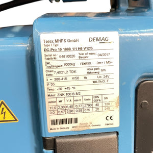 DEMAG DC-Pro 10 1000 1/1H6 V12/3 Kettenzug 1000kg - für industriellen Einsatz