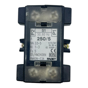 Faget Stromwandler RM60N-E3A 250/5A 3,5-5VA 50-60Hz für Schalttafeleinbau