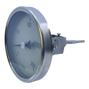 Haenni Bimetall-Thermometer 0–200°C Edelstahl-Fühler | Thermometer von Haenni