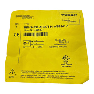 Turck Induktiver Sensor BIM-S47SL-AP6X/S34w/B9241-0 4686201 Induktiver Sensor
