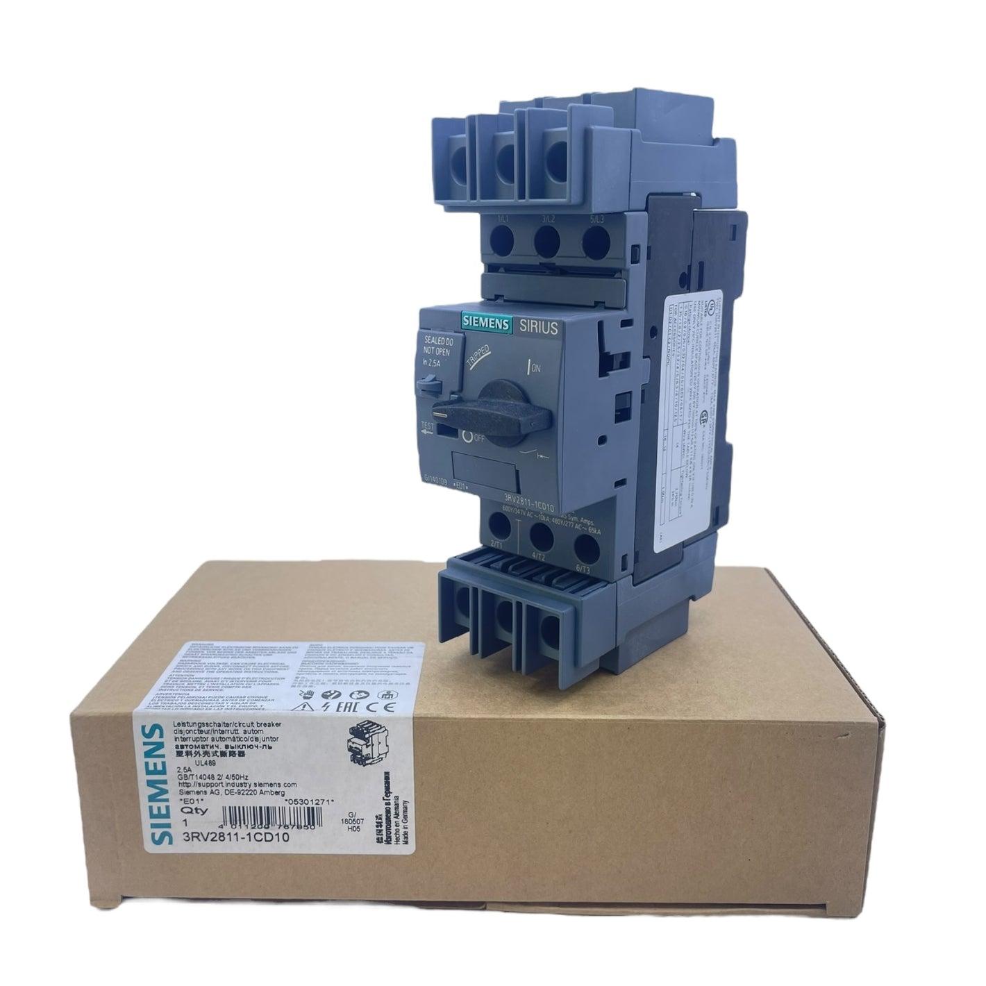 Siemens Leistungsschalter 2,5A 3RV2811-1CD10 für Motorschutz Sirius