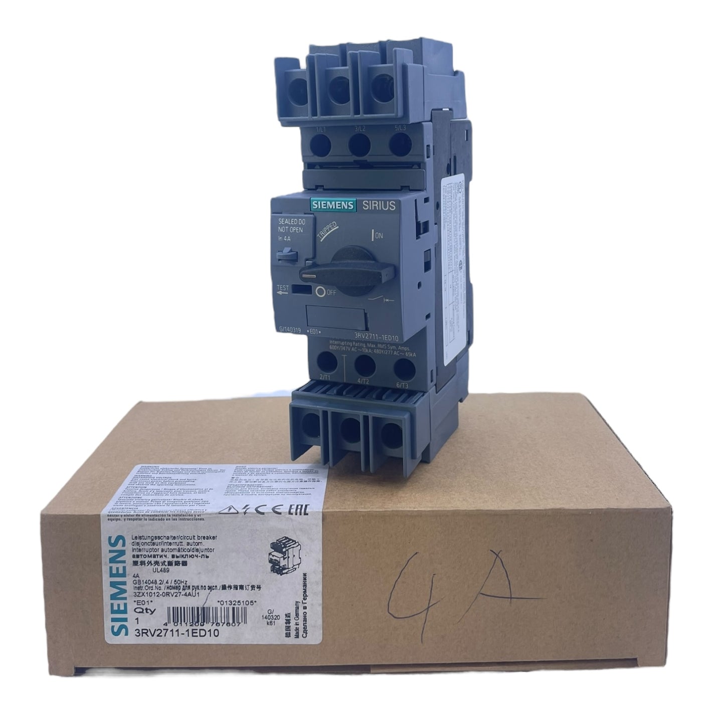 Siemens Leistungsschalter 4A Motorschutz 3RV2711-1ED10 Sirius