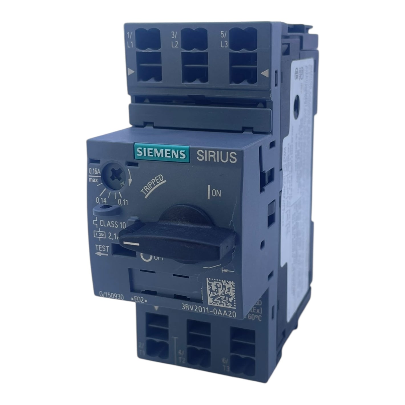 Siemens Motorschutzschalter SIRIUS 0,11–0,16 A 3RV2011-0AA20 3-polig