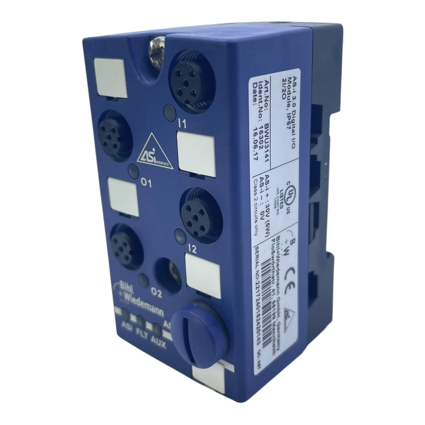 Bihl+Wiedemann AS-i 3.0 Digital I/O Modul BWU3141 2I/2O IP67