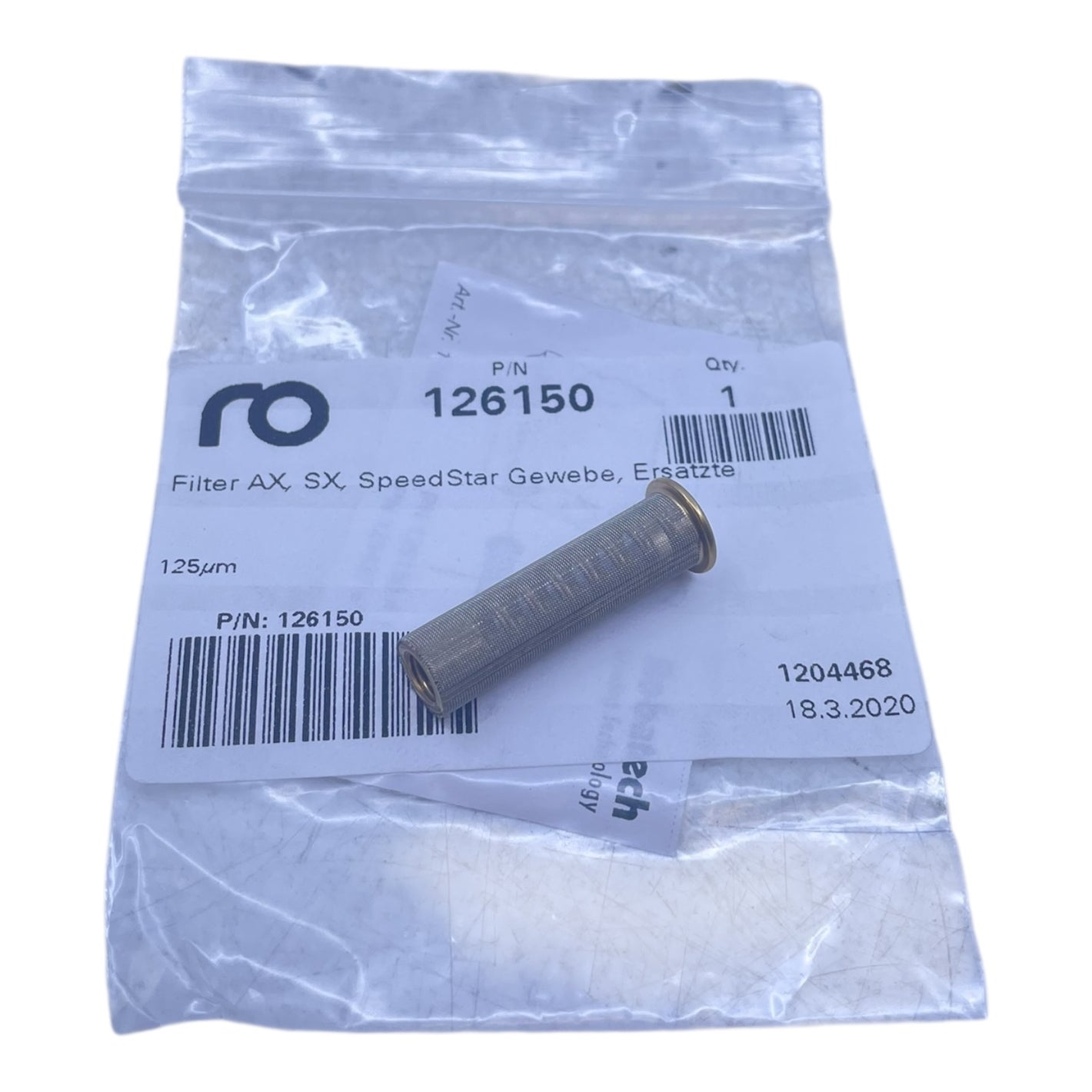 Robatech Gewebefilter Filter 125µm für AX SX SpeedStar Auftragsköpfe 126150