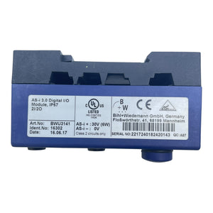 Bihl+Wiedemann AS-i 3.0 Digital I/O Modul BWU3141 2I/2O IP67