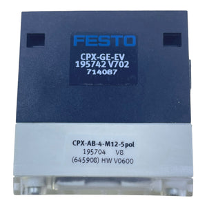 Festo Anschlussblock CPX-AB-4-M12-5pol 195704 CPX-GE-EV Anschlussblock Festo