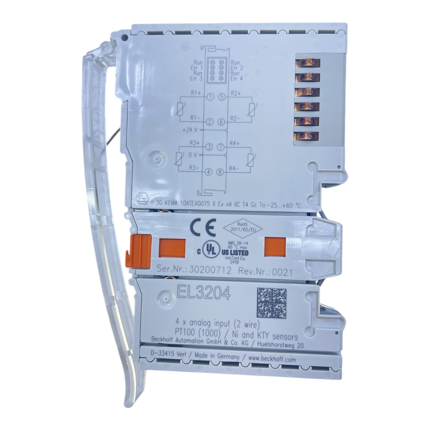 Beckhoff EtherCAT-Klemme 4-Kanal-Analog-Eingang analoge Eingangsklemme EL3204