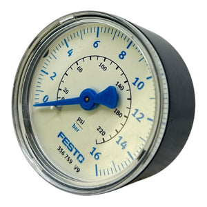 Festo Manometer 0-16bar MA-50-16-1/4 356759 Druckmesser Pneumatikmanometer