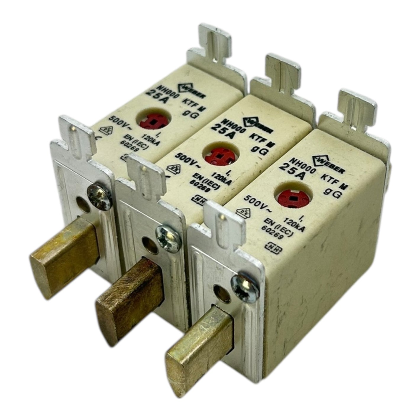 Weber NH000 Sicherung 25A 500V gG 120kA KTF M  Sicherungseinsatz Neu VE:3stk