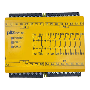 Pilz PZE 9P Sicherheitsrelais 24VAC/DC 8n/o 1n/c 7A 240V 777140