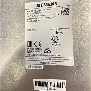 Siemens SINUMERIK Operator Panel OP 015A 1024x768 6FC5203-0AF05-0AB1 P9
