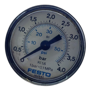 Festo Manometer Druckanzeige 0–4 bar 0–60 psi KL1.6 Typ 162842