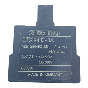 Siemens Hilfsschalterblock 3TX4412-1A Hilfsschalterblock von Siemens Industrie