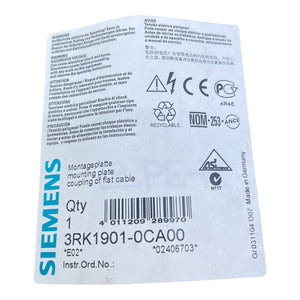 Siemens Montageplatte 3RK1901-0CA00 Montageplatte von Siemens für Industrie
