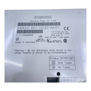 Siemens Operator Panel 6AV3607-1JC20-0AX1 Bedienpanel Operator Panel Siemens