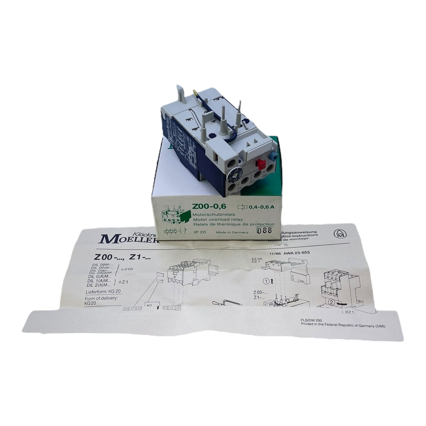 Klöckner Moeller Motorschutzrelais Z00-0,6 Motorschutzrelais Klöckner Moeller