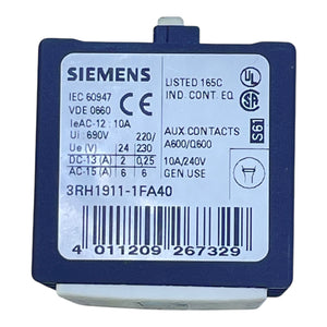 Siemens Hilfsschalterblock 3RH1911-1FA22 10A 240V 4-polig 3RH1911-1FA22 Siemens
