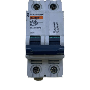 Merlin Gerin Multi 9 C60L Leitungsschutzschalter Z40A 2-polig 415V