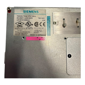 Siemens 6AV3627-1JK00-0AX0 Operator Panel HMI Industrial Use