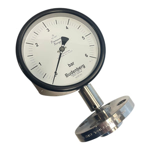 Budenberg Manometer 0–6 bar Flanschanschluss EN-837 Druckmessgerät 04337001