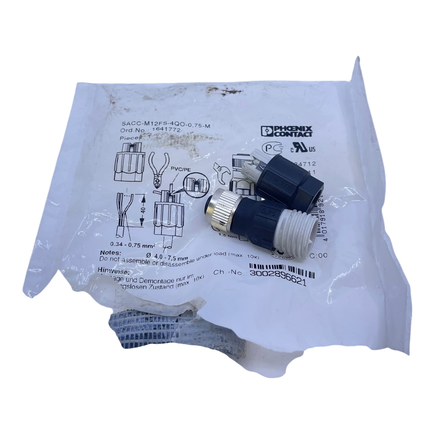 Phoenix Contact Sensor-/Aktor-Steckverbinder SACC-M12FS-4QO-0.75-M Industrie