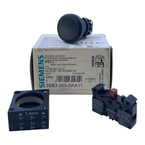Siemens Drucktaster Schwarz 3SB3203-0AA11 Leuchtdrucktaster von Siemens