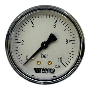 WATTS Industries Manometer Druckmesser 0–10 bar Kl.1,6