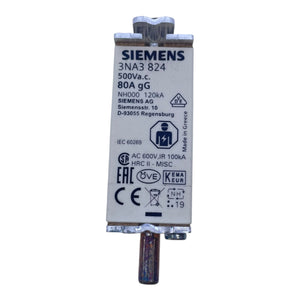 Siemens Sicherungseinsatz NH000 3NA3824 VE:3stk für den Industriellen Einsatz