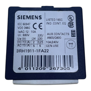 Siemens Hilfsschalter 3RH1911-1FA22 Hilfsschalter von Siemens für Industrie