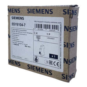 Siemens Leistungsschutzschalter 5SY6104-7 für den Industriellen Nutzen geeignet