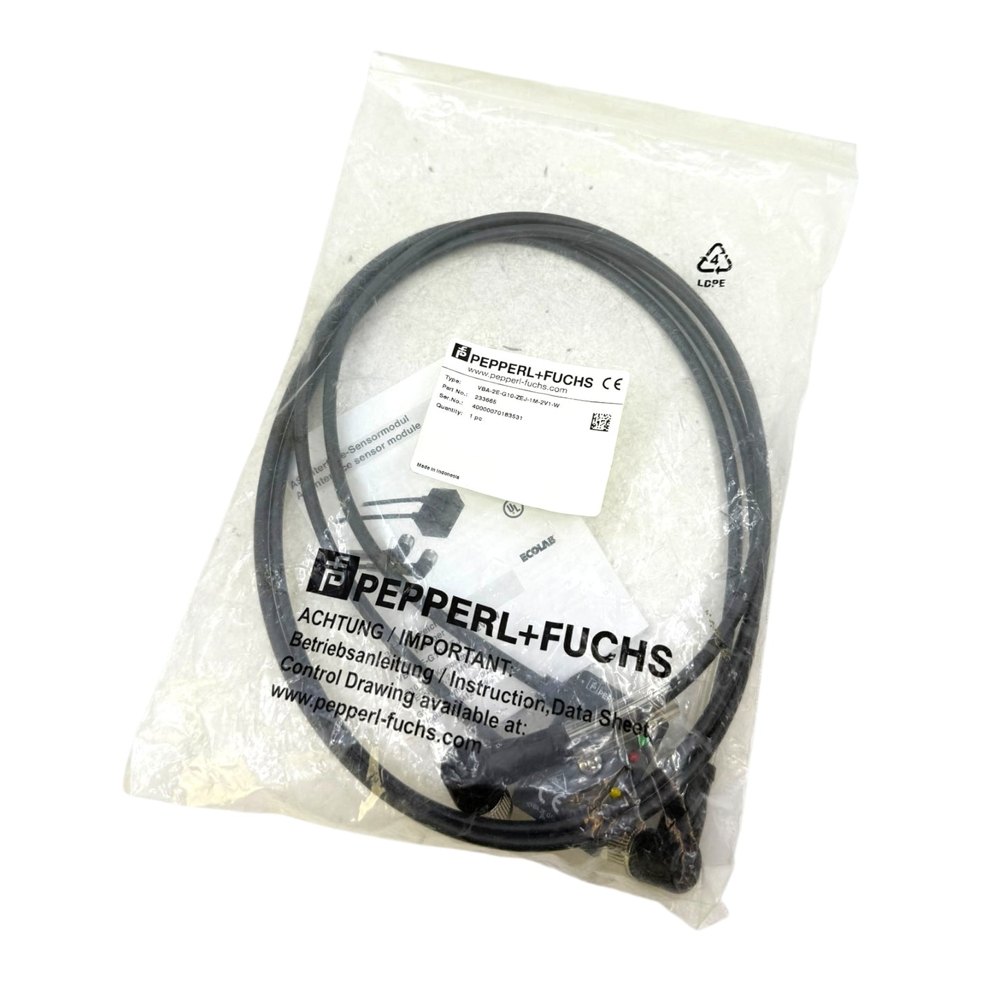 Pepperl+Fuchs VBA-2E-G10-ZEJ-1M-2V1-W AS-Interface-Sensormodul 233665 Sensor