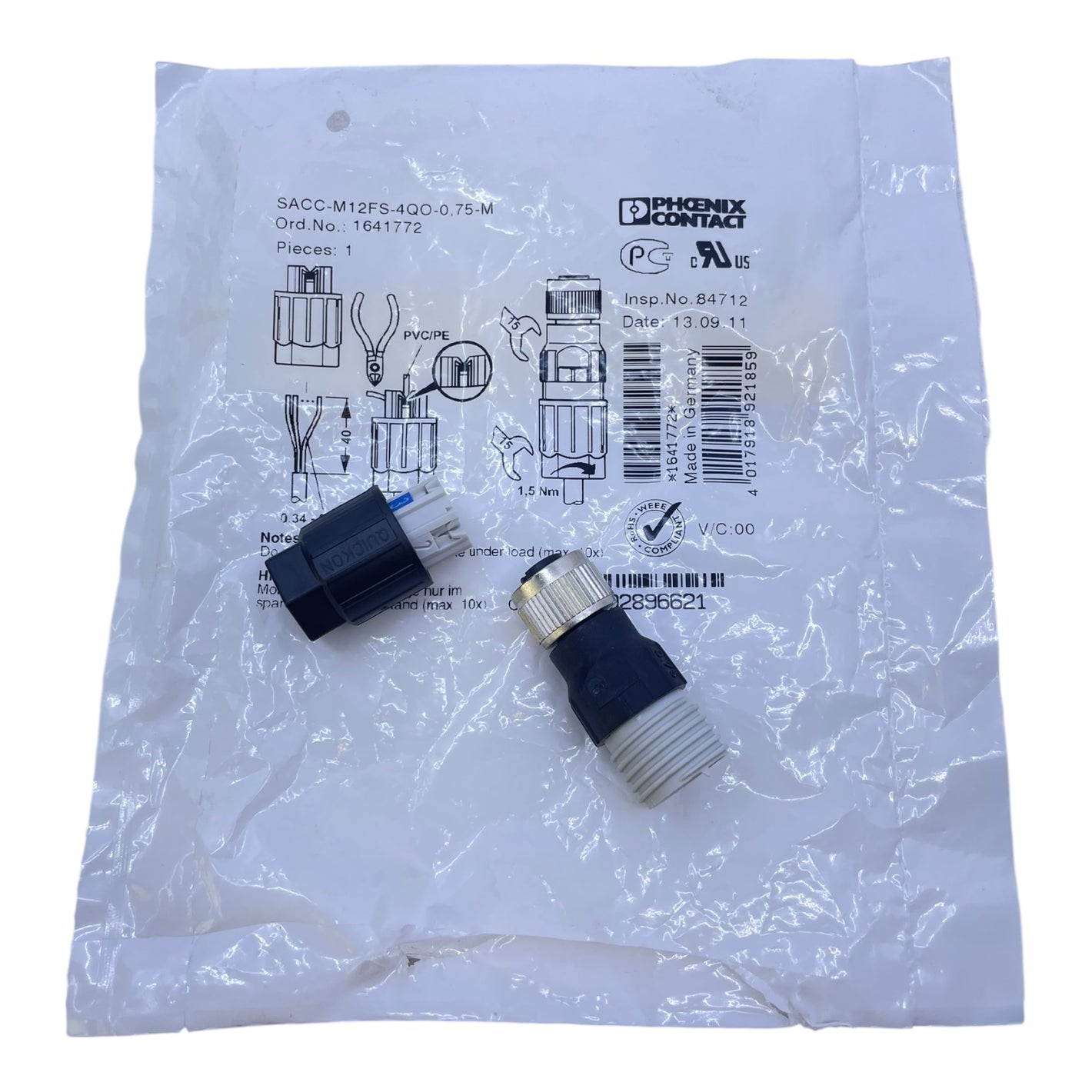 Phoenix Contact Sensor-/Aktor-Steckverbinder SACC-M12FS-4QO-0.75-M Industrie