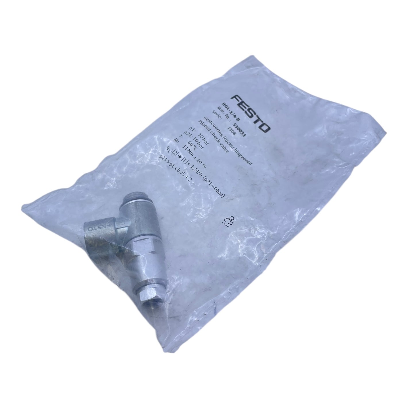 Festo Gesteuertes Rückschlagventil HGL-1/4-B 530031 geeignet für die Industrie